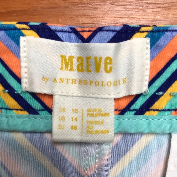 Maeve Anthropologie Multi-Colored Geometric Shorts, NWT, 14 - Picture 4 of 12